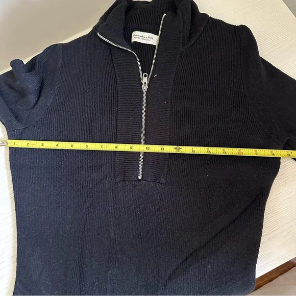 Abercrombie & Fitch Black knee-length zip up sweater dress with mock neck - Picture 14 of 14